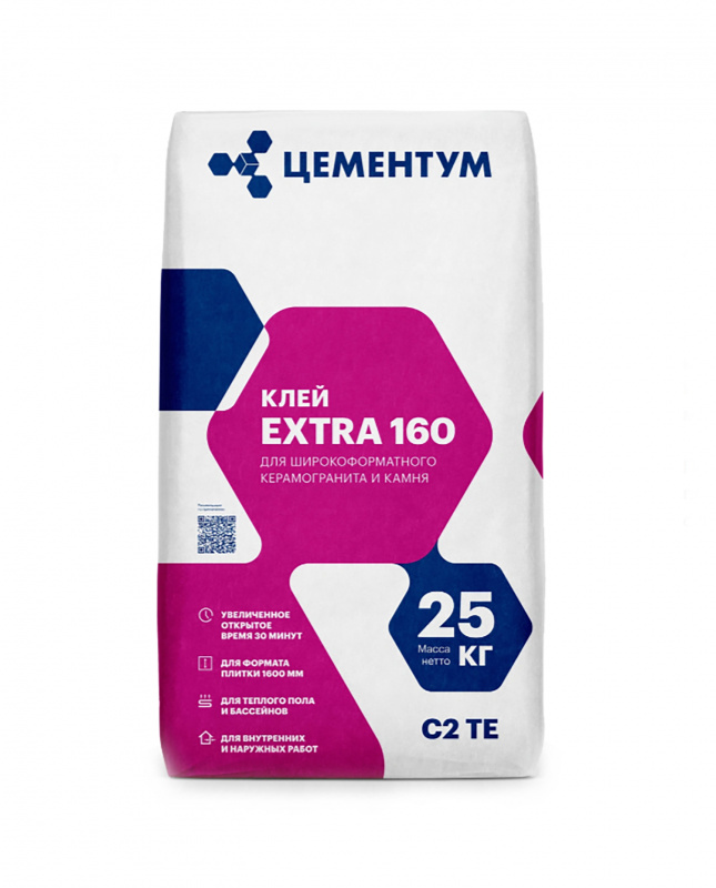 Клей для широкоформатного керамогранита и камня EXTRA 160